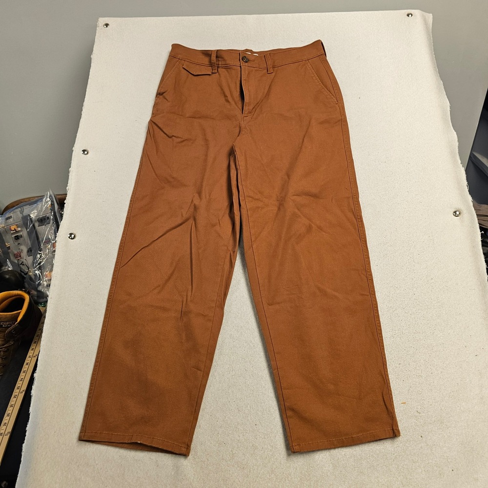 Lands' End Womens 12P Rust Brown Straight Leg Chino Pants Petite 6794